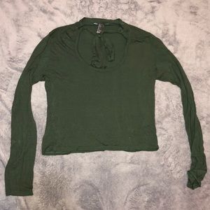 Army Green Tie Top